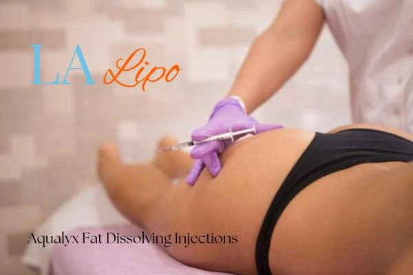 Woman having fat dissolving injections Bicester on thighs