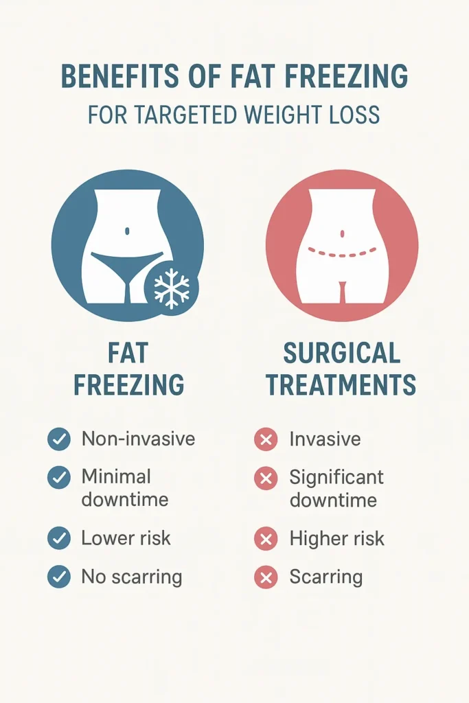 graphic showing the benefits of fat freezing Bicester