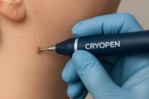 Person receiving skin tag removal Bicester