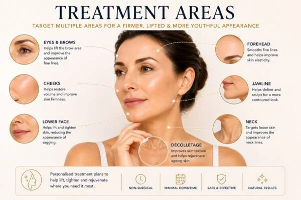 Areas of treatment for the ultimate lift tighten treatment Bicester